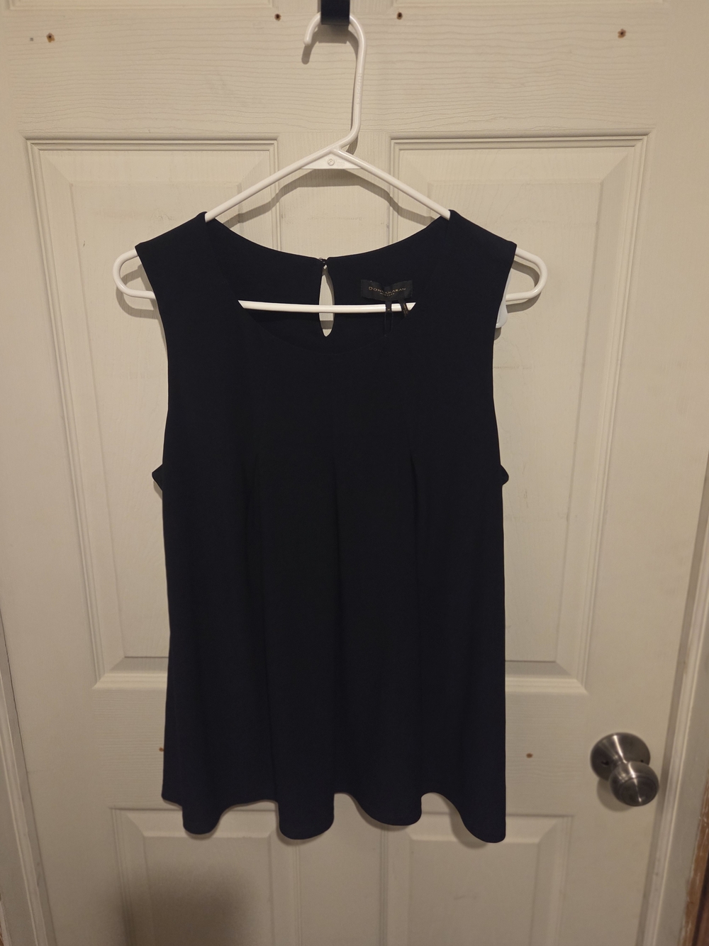 Donna Karan Navy Sleeveless Round-Neck Tank